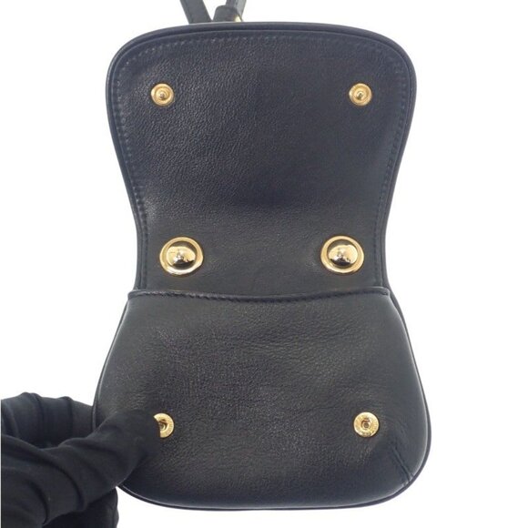 Gucci Blondie Card Case Leather Black Gold Hardware - Picture 10 of 10